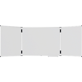 Legamaster UNITE PLUS folding board, magnetic, 5 writing surfaces, W 1200/2400 x D 13.4 x H 900 mm, enameled ceramic steel, white